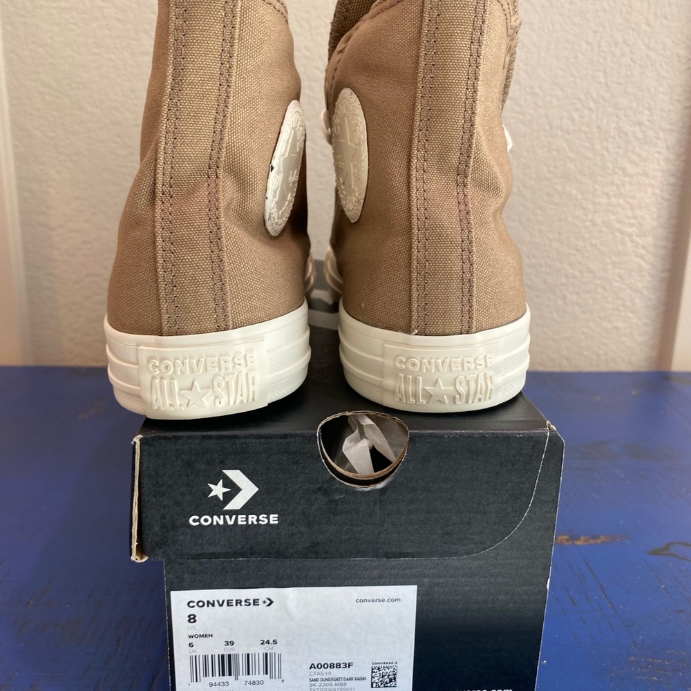 (NEW) Beautiful Women Converse Brown Canvas High-Tops. Style A00883F - Picture 6 of 6